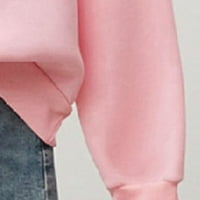 Clearsance Duks svijesti o raku za žene za žene majice s dugim rukavima Bluza izvrata za vrat ružičaste