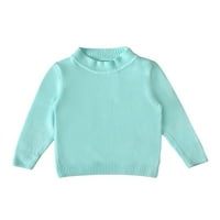 Glonme Topli pulover za toddler Loose Domaći džemper slatki dugi rukav džemper od pletenika jezero plavo 8