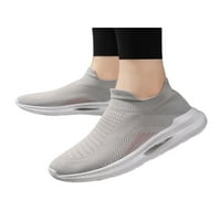 Prednjeg swalk-a Unizirane cipele Lagane čarape za čarape pletene gornje šetnje cipele na otvorenom mekane casual tenisice muške klizanje na sivoj boji 8