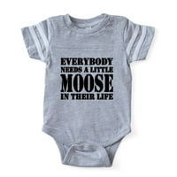 Cafepress - Moose - Slatka novorođenčad bebi fudbal bodi