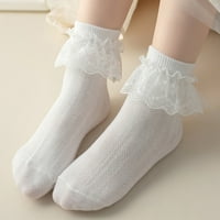 Peyakidsaa Toddler Kids Girls čarape Slatke čipke Ruffles Princess slatke čarape Djeca elastične prozračne