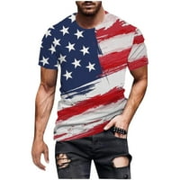 SimplMaygeni Dan nezavisnosti Muški bluze plus veličina casual okrugli vrat Popularno 3D digitalna zastava