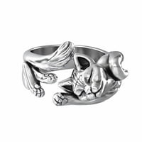 Dijamantni prsten za mačku Srebrna prstena Je nakit dame bakreni modni prsteni stack prsten otvoreni