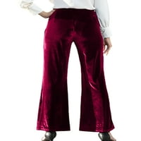 Beiwei Women Bell Bots High Squist Palazzo Pant Solid Color Hlače Labavi mocioni pantalone Dame Velvet