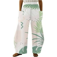 Amtdh ženske cvjetne ispis hlače za klirens Flowy Beach Lagane hlače dama izlazi hlače Radne casual duge palazzo hlače salonske pantalone udobne jogging ružičaste s