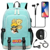 Bzdaisy Naruto ruksak s zaštitom od USB punjenja i laptopa - višestruki džep veliki kapacitet Dvostrani džepovi Unise za djecu Teen