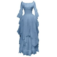 Tenjioio Womens Plus Veličina haljine Cleariance Dan zahvalnosti Dugi rukav Dress Dress Dress Dužina