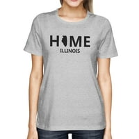 Početna stranica Il Siva ženska majica SAD Illinois Hometown Pamuk Tee