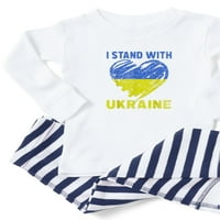 Cafepress - Ukrajinski ljubavnik I štand sa Ukrajinom Heart Pajamas - Toddler Dugi rukav Pajama set