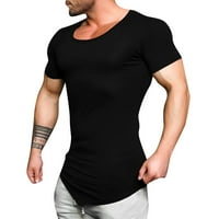 Advoicd majice za muškarcu modne duboke top košulje okruglih ovratnika nepravilnih hems majica bluza