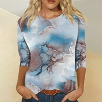 Gotyou ženski vrhovi casual tunika kratkih rukava Graffiti Tie-obojen Print Modni majica Bluze Lagani