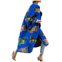 Kakina s povremenim ženskim jakni i kaputima odorila modna žena tiskana džepna jakna Outerwear Cardigan