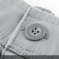 Zkozptok Muške kratke hlače Atletski pješački labav Fit Stretch Muti-džepovi Čvrsti redovni kratke hlače, siva, XL
