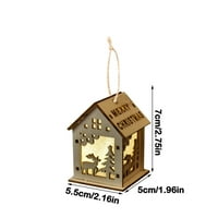 Eguiwyn Božićne ukrase Božićni pletihi ukrasi u kutiji drveni drveni mini privjesci
