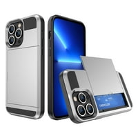 Toyella pogodna za iPhone MA Slide Card Phone CASS CASE Silver Iphone14mini