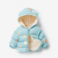 Honeeladyy zimski kaputi mališani dječaci slatki modni uzorak plišana zima drži topla jakna sa patentnim
