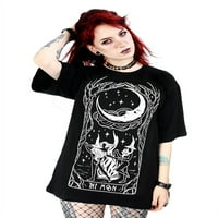 Restyle vještica pjevačka gotička prevelika majica, crna, srednja