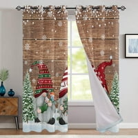 Abtel Xmas prozor za zavjese BlackOut Božićne zavjese plažene zavjese Grommet posteljina teksturirani