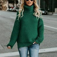 Akiigool ženski džemper ženska posadna kolica sa dugim rukavima dugim rukavima toplim pulovernim džemperom
