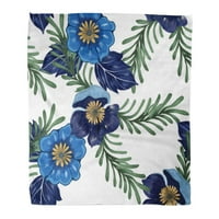 Bacajte pokrivač toplo ugodno print flanel zelena prekrasna apstraktna elegancija cvjetni cvjetni cvjetni