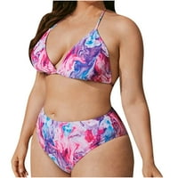 WMKox8Yiii kupaći kostim za dame Women plus veliki veličina tie-boja gradijent boja kaputa za žene splitsko