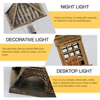 Hemoton Vintage Eiffel Tower Street Lamp noćni lagan umjetnički zanat Desktop Dekoracija