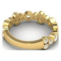 Jedinstveni bezel dijamantski prsten, 14K zlatni ručni prsten, čvrsti zlatni prsten, vjenčani prsten