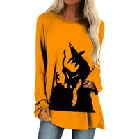 Halloween Majice za žene Jesen modne bundeve print Crewneck dugih rukava tunike na vrhu dame Dression