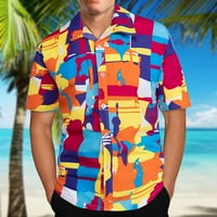 MENS PLUS SHIRE SHIrts Clearence Muška havajska košulja za print rever kratkih rukava