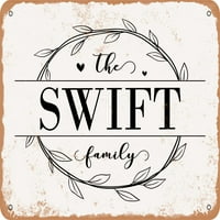 Metalni znak - Swift porodica - Vintage Rusty Look