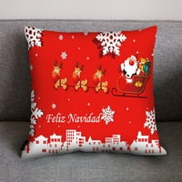 AOWVW Merry Božićni jastuk jastuk za tisak Poliester SofA Car Car Car Cushion Cover Decor
