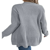 NOLLA za žene pletene džempere Čvrsti sloj kardigan otvoren prednja odeća Dame pletiva Kardigani s dugim