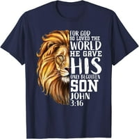 Kršćanski vjerski pokloni Muškarci Muškarci Lion Judah Verse John 3: Majica