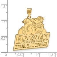 Sterling srebrni žuto pozlaćeno zvanični Bryant univerziteta XL Extra Veliki veliki privjesak šarm