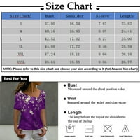 Strugten ženska modna casual tiskana L-izrez kratki rukav vrhunske bluze Ljetni vrhovi za žene Trendy