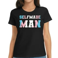 MAN MAN Funny Transman Transgender Community LGBT zastava Grafički majica za žene sa privlačnim dizajnom
