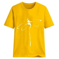 Ženske bluze Žene Ležerne prilike za ispis majica kratki rukav Tee vrhovi Tunic Yellow l