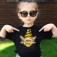 Djevojke Bluze Crtiatoon Honeybee Print Okrugli vrat Kratki rukav Ležerne prilike 1- godine majica