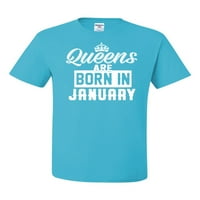 Kraljice su rođeni u januarskoj grafičkoj majici Humor Muška grafička majica, svijetlo tirkiz, mali