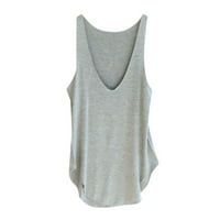 Ženski spremnik za čišćenje Ljeto Lood SOLID bez rukava V-izrez prsluk za bluzu za bluzu za bluzu na vrhu sive 4