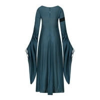 Maxi haljina za žene modni modni casual okruglih vrata s dugim rukavima žene tiskane ženske haljine