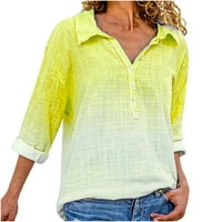 Ženska majica posteljina dolje majica - Trendi kravata Dye rever izrez LFFSE Tunic Tops plus veličina