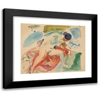 Edvard Munch Crni moderni uokvireni muzej umjetnički print pod nazivom - Ženska gola