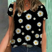 Awdenio Clearence ženske ležerne majice s kratkim rukavima TUP-ovi za ljetni modni ženski ljetni V-izrez