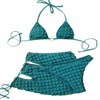 Ženski trokut Bikini kupaći odijela s mrežama od suknje na plaži kupaći su mu