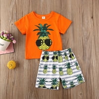 Canrulo Newbornorođene dječje dječake ananas ljetna odjeća Set vrhova majica Hlače hlače odijelo narančaste