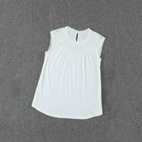 Proljetni vrhovi aaiymeta za žene Trendy ženske majice kratki rukav casual stilski gornje majice, bijele