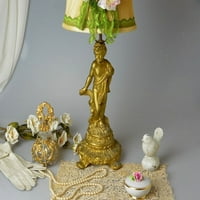 Vintage ukrašena metalna cherub svjetiljka baza anđela figurica romantična francuska vikendica šik dekor