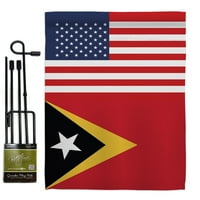 Istočni Timor Američki prijateljstvo Garden Flag Set Nacionalnost X18. Dvostrano dvorište baner