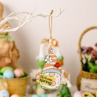 Koaiezne Bunny ukrasi drvene obrt figurice Stojeći zeko ukrasi za stol ured kuće Sretan Uskrs